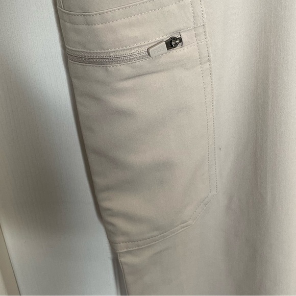 Figs Cairo Cargo Scrub Pants in Slate Gray with Neon Yellow Drawstring 5XLR - Picture 6 of 12